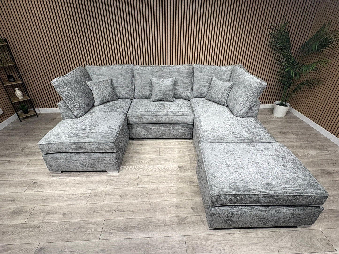NEXT Premium Fabric U Shaped Corner Chaise Sofa + Footstool - RRP £2599