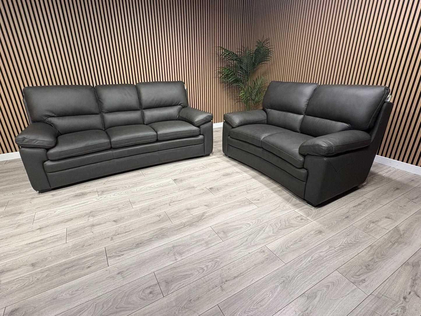 DFS Brooker Leather 3 Seater + 2 Seater Static Sofa Set  - RRP £3690