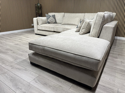 Sofology CAVALLI Style Fabric Open Chaise Corner Sofa + Footstool RRP £5398 Made To Order