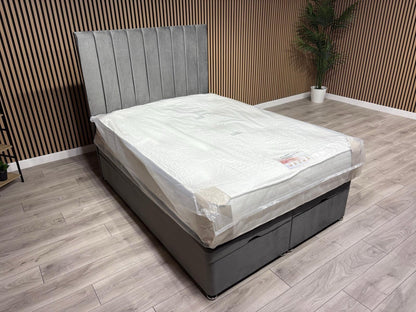 SUPREME Ottoman Divan Set with 2000 Pocket Mattress + Headboard, 4ft 6 Double