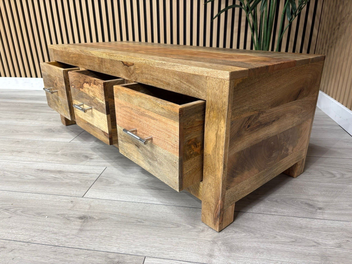 NEXT Sample - Cuba Mango Wood 3 Drawer Coffee Table - RRP: £695