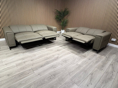 MARELLA 3 Seater + 2 Seater Power Recliner Leather Sofa Set RRP £4399