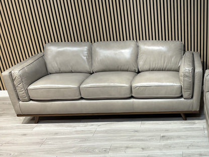 John Lewis Sample VALENCIA Leather 3 Seater Sofa, Greige - RRP £2299