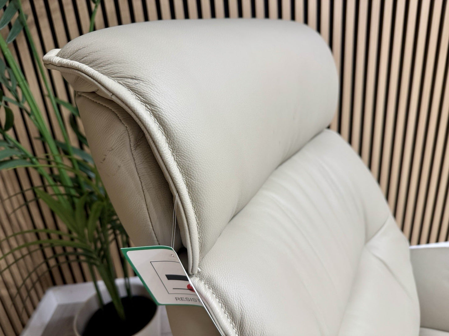 Furniture Village Tallinn Leather Swivel Chair and Footstool - RRP £1395