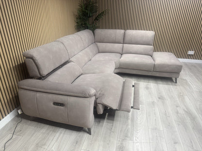 Furniture Village MOET Style Fabric RHF Chaise Power Recliner Corner Sofa