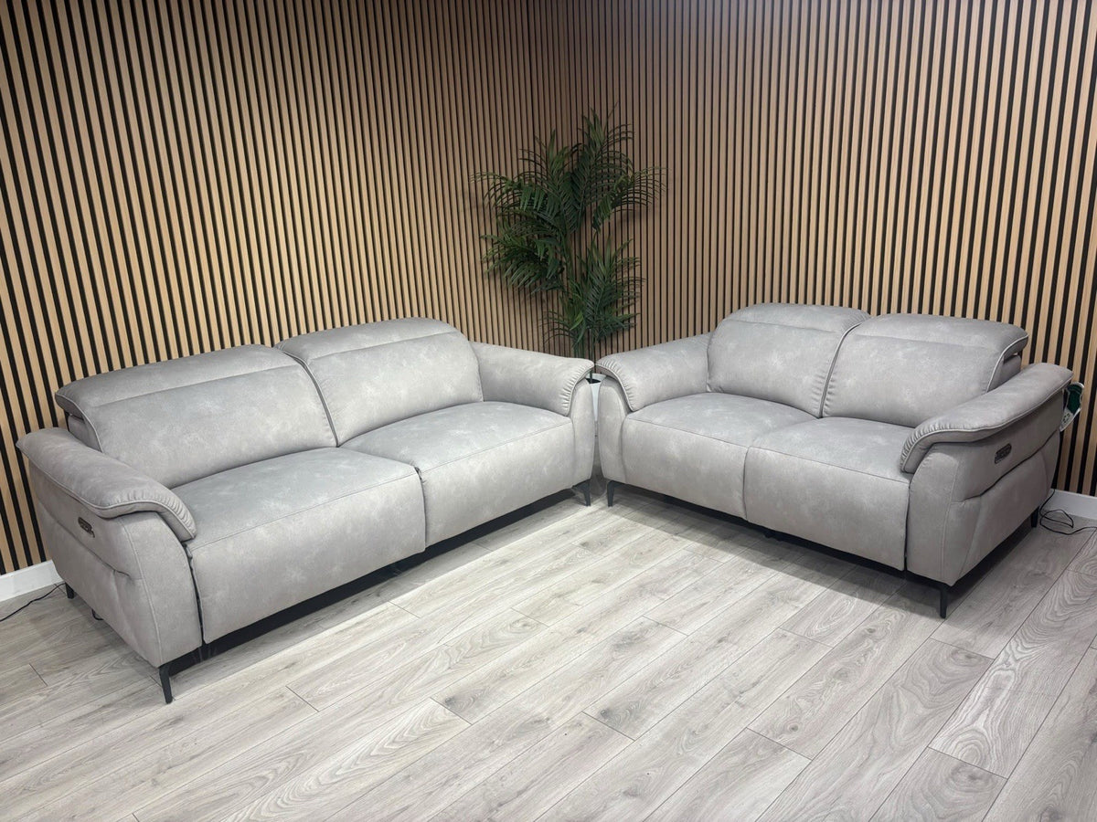 Furniture Village EZRA Style Fabric Power Recliner 3+2 Seater Sofas - RRP £3290