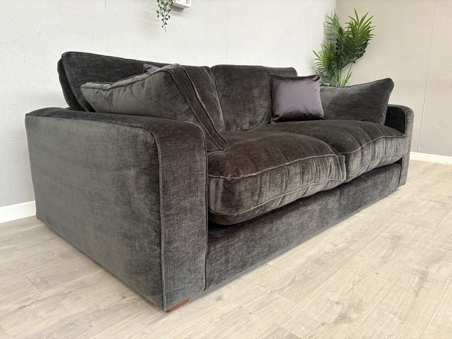 Sofology - CAVALLI Fabric Large 3 Seater Sofa, Chenille Slate - RRP £3,599