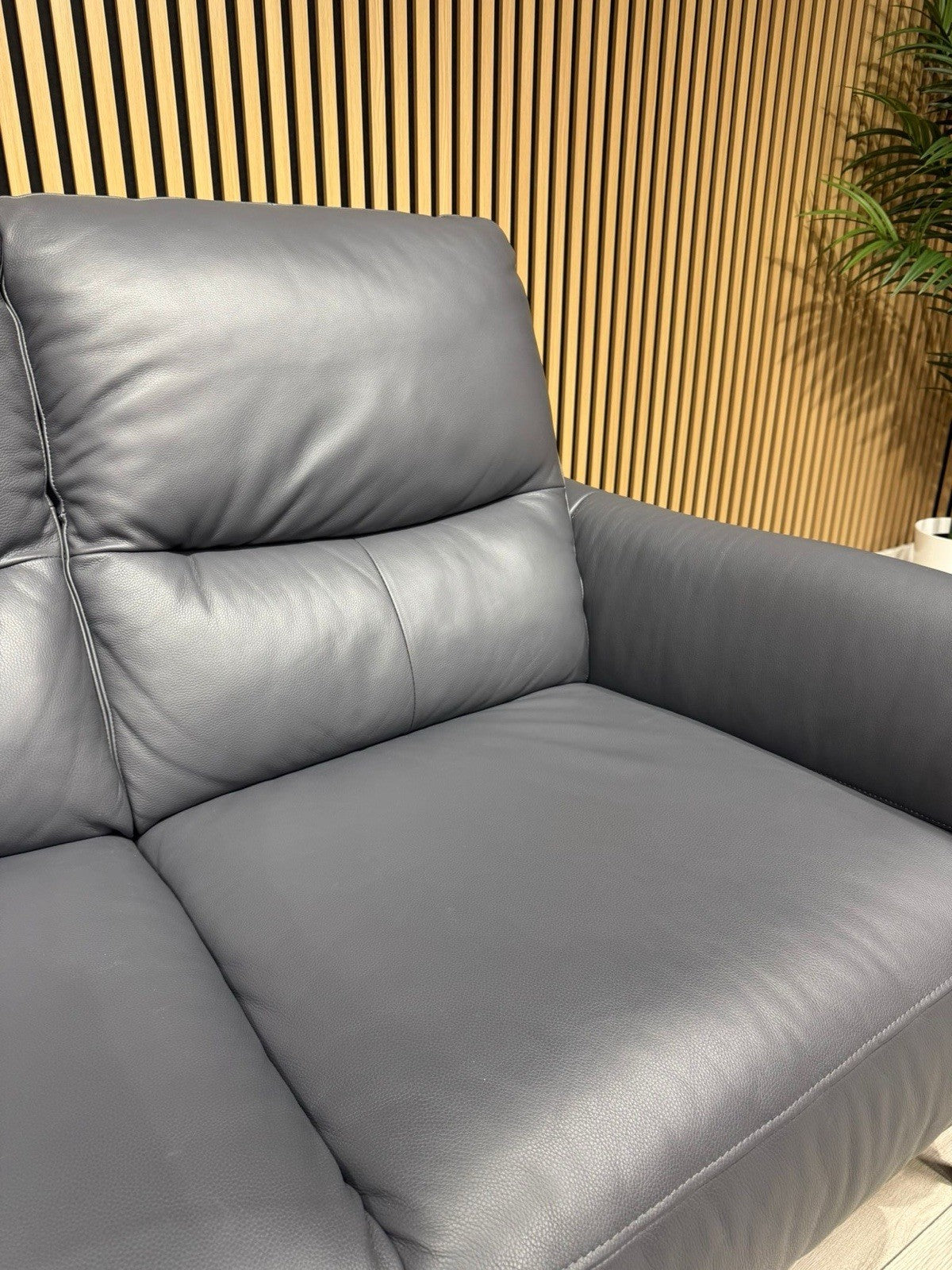 Furniture Village DAYTONA Leather 2 Seater Sofa, Lavender Grey - RRP £1,495