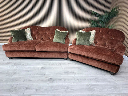 Alexander & James 3 Seater Button Back Sofa + Love Chair, RRP: £2895