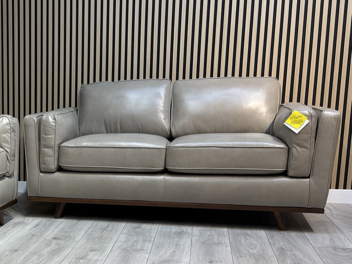 John Lewis Sample VALENCIA 2 Seater Leather Sofa, Greige - RRP £2099