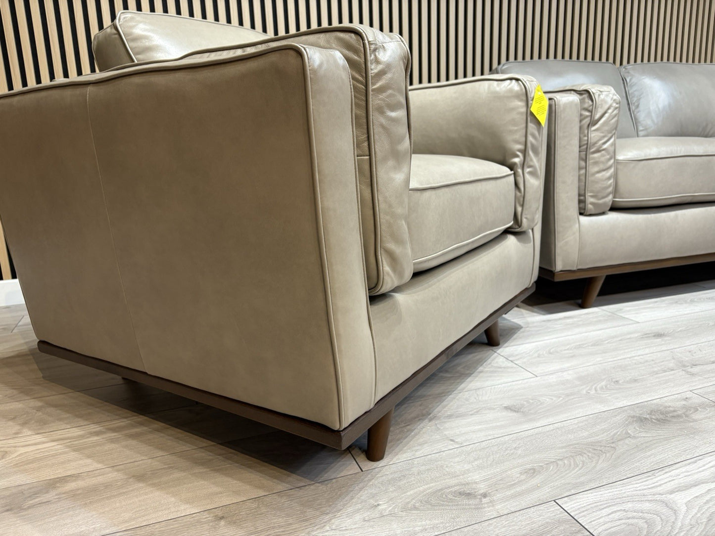 John Lewis Sample VALENCIA 3 Seater + 2 Seater + Armchair Leather Sofa Set