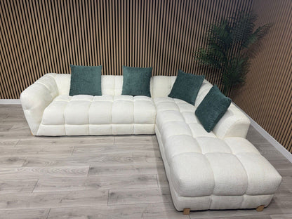 GENOA Large Fabric RHF/LHF Open End Chaise Corner Sofa - RRP £2,499