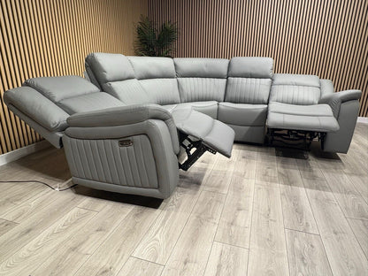 DOMINO Leather Modular Corner Sofa Set, Power Recliners - RRP £2,995