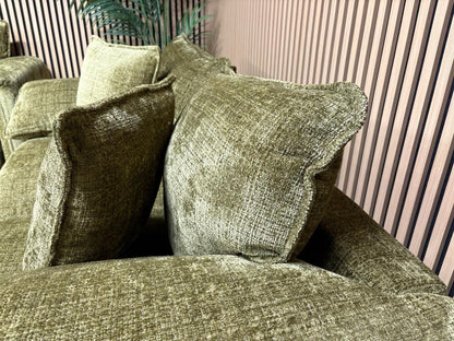 SOLICE Fabric 3 Seater + 2 Seater Sofa Set, Green - RRP £2,498