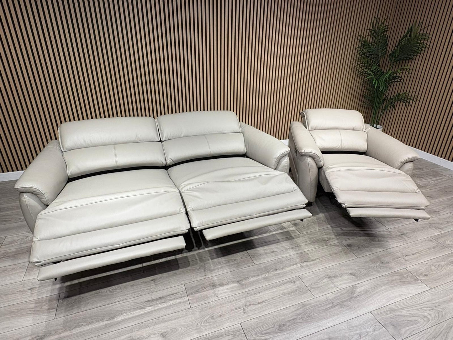 Furniture Village JUDE Style Leather 3 Seater Sofa + Armchair Set - RRP £4,490