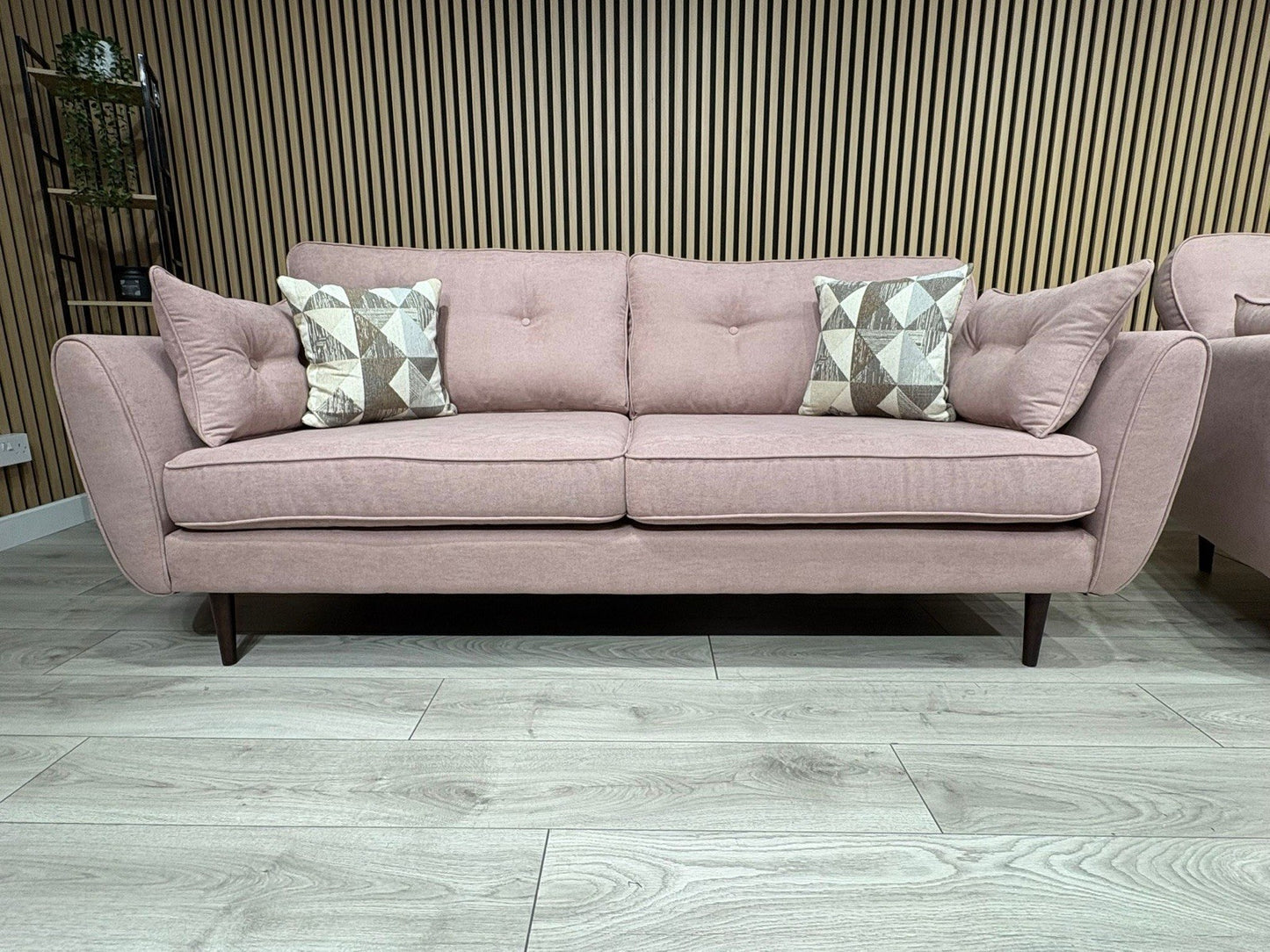 DFS - Zinc 3 & 2 Fabric Seater Sofa Set RRP £1799 Pink
