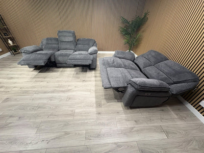 ORLANDO Fabric 3 Seater + 2 Seater Power Recliner Sofa Set - RRP £3398