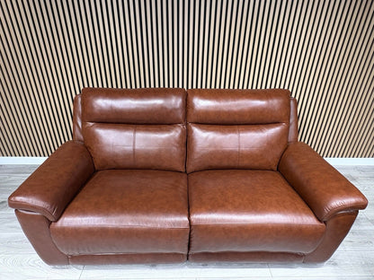 NAVONA 3 Seater + 2 Seater Leather Sofa Set, Power Recliners - RRP £3,498