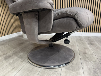 Relaxed Swivel Recliner Chair + Footstool RRP £899