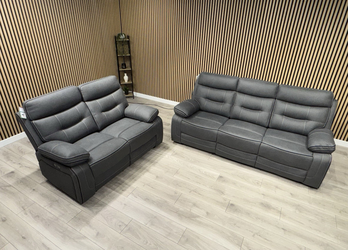 DFS Eiger Style Fabric 3+2 Seater Power Sofa Set RRP £2788