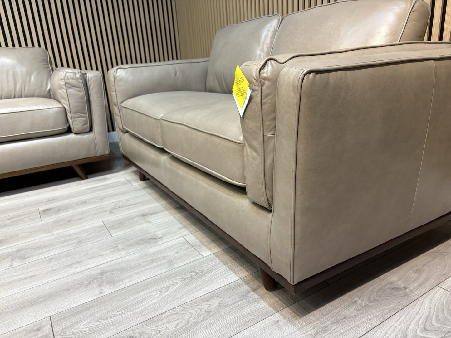 John Lewis Sample VALENCIA 3 Seater + 2 Seater + Armchair Leather Sofa Set