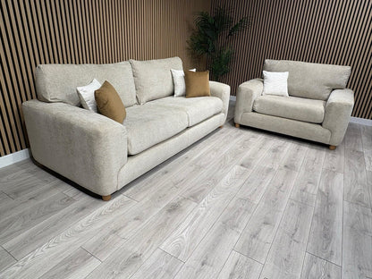 DFS Sample Enzo Fabric 3 Seater Sofa + Love Chair Set RRP £2599