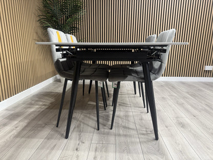 NEXT Sample - VERONA Marble Effect Extending Dining Table + 4 x Chairs RRP £1799