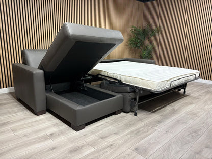 F.V Nicoletti Alcova 3 Seater Leather Sofa Bed with Storage Chaise RRP £4495