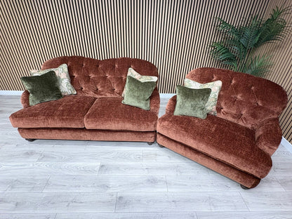 Alexander & James 3 Seater Button Back Sofa + Love Chair, RRP: £2895