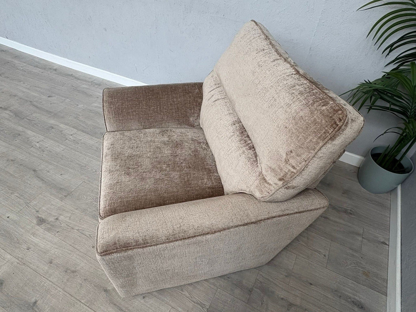 NEXT - Stamford Fabric Armchair, Plush Chenille Mid Natural - RRP £750