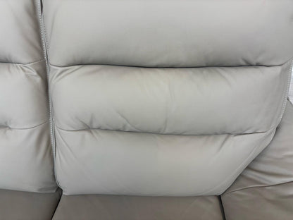 Oak Furniture Land Carter Grey Leather 2 Seater Sofa,  - RRP £1349