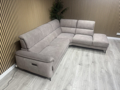 Furniture Village MOET Style Fabric RHF Chaise Power Recliner Corner Sofa