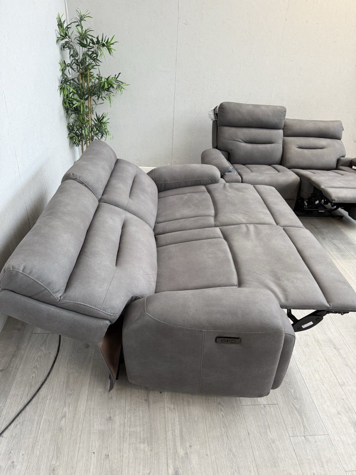 Furniture Village CINEMAX 3 Seater + 2 Seater Power Recliner Media Sofa Set.
