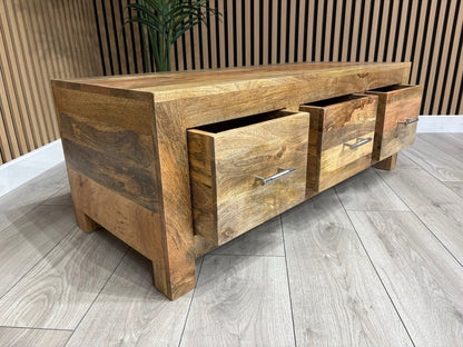 NEXT Sample - Cuba Mango Wood 3 Drawer Coffee Table - RRP: £695