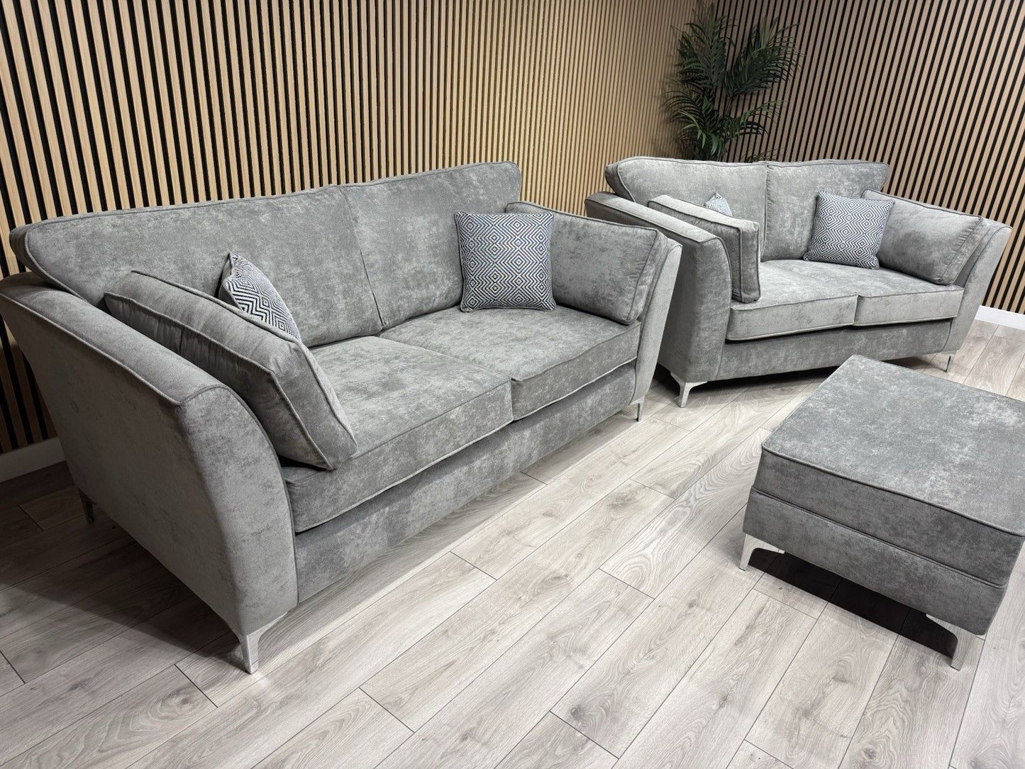 Furniture Village SASHA Fabric 3+2 Seater + Footstool Sofa Set - RRP £3490