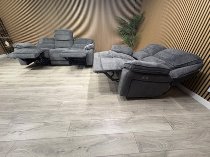 ORLANDO Fabric 3 Seater + 2 Seater Power Recliner Sofa Set - RRP £3398