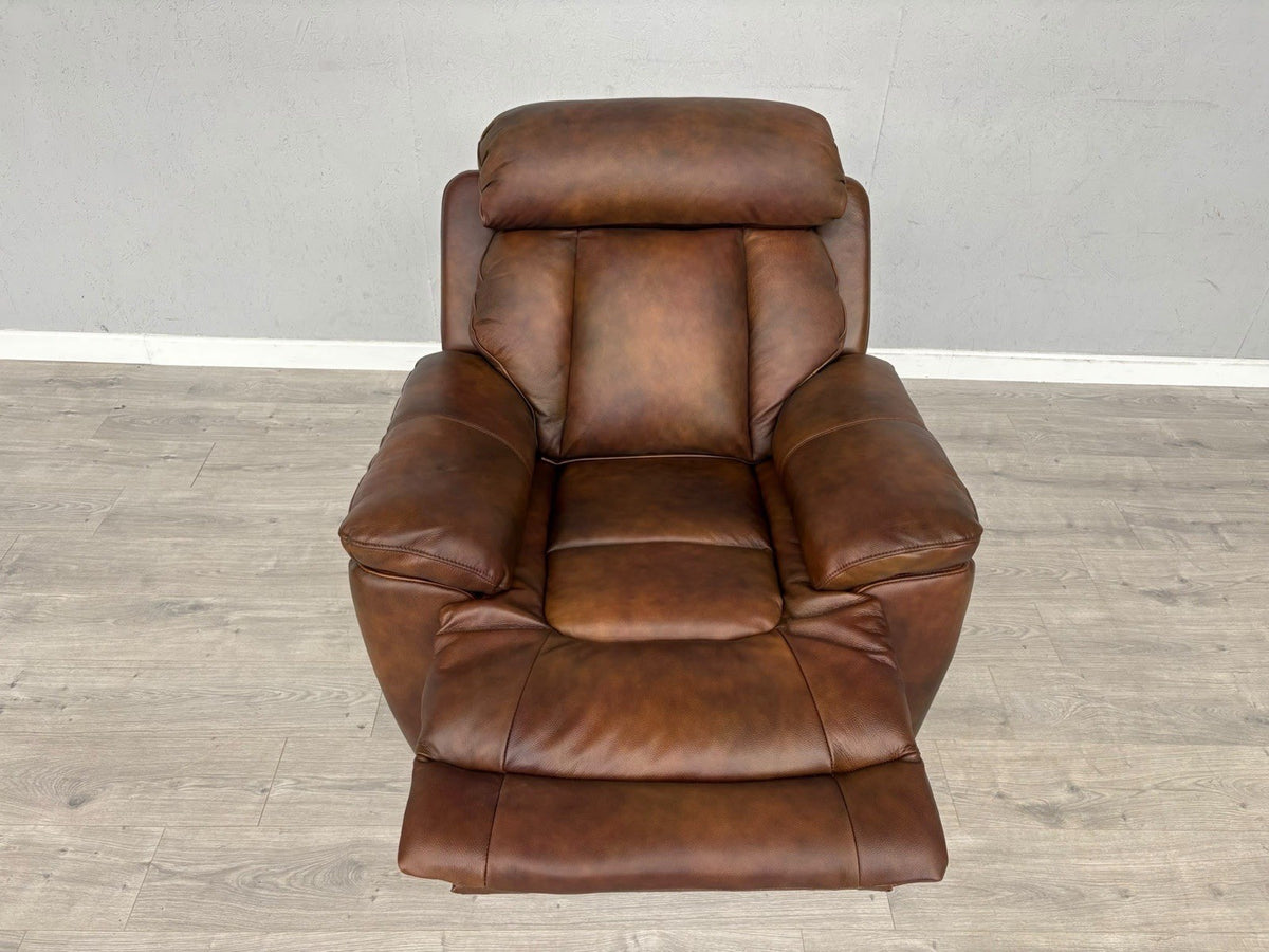 DFS Bravado Leather Power Recliner Armchair + Power Headrests - RRP £1,149