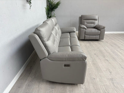DFS Braylan Leather 3 Seater + Armchair, Power Recliner Sofa Set - RRP £2,248