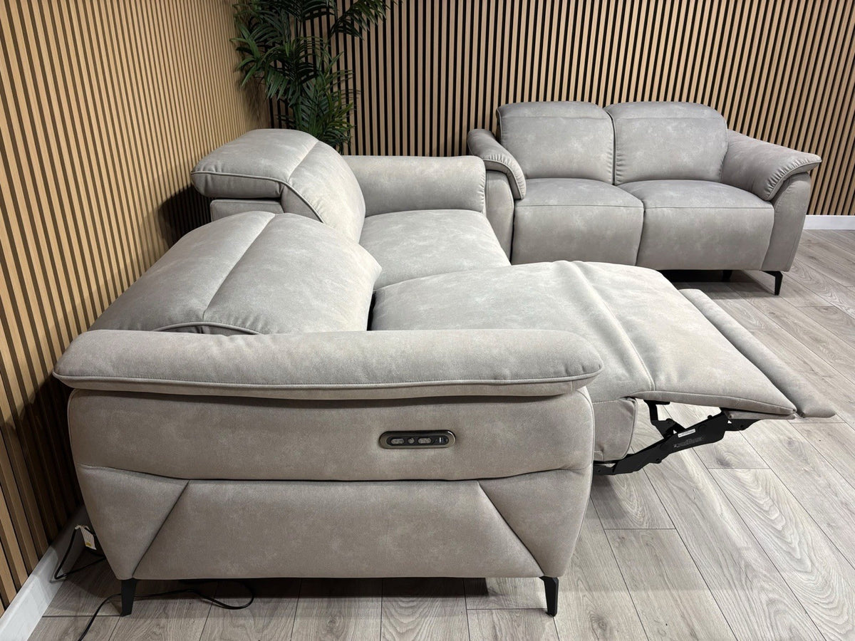 Furniture Village EZRA Style Fabric Power Recliner 3+2 Seater Sofas - RRP £3290