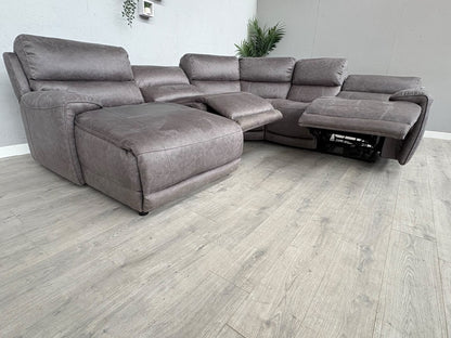 F.V LINK Fabric Corner Chaise Power Sofa, READ DESCRIPTION - RRP £2795