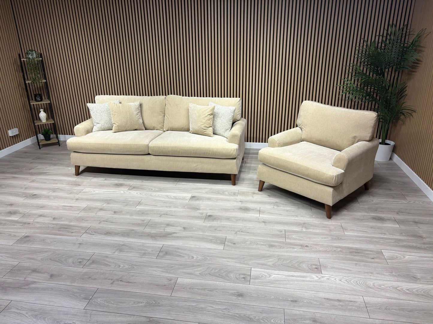 Furniture Village JACKSON Fabric Velvet 4 Seater Sofa + Armchair - RRP £1,840