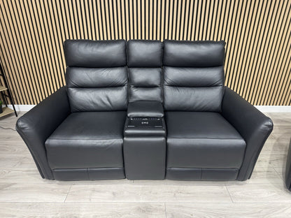SCS  Cleveley Leather 2+2 Seater Power Recliner/Headrests + Console  - RRP £2898