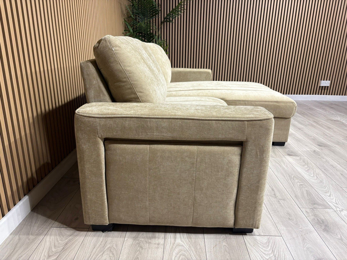 MONACO Premium Fabric RHF or LHF Chaise Sofa Bed with Storage - RRP £1549