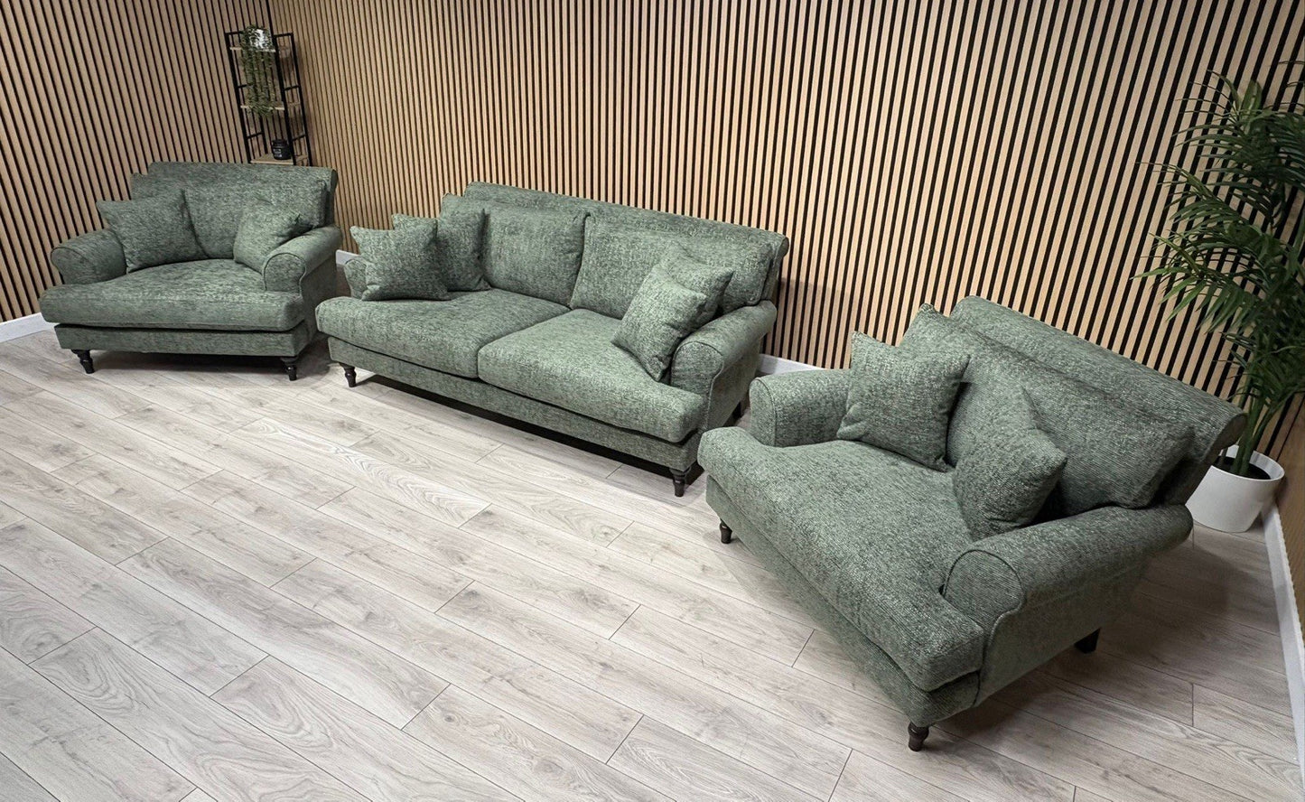 Laura Ashley LYNDEN Style Fabric 3 Seater Sofa + 2 x Armchairs Set - RRP £3695