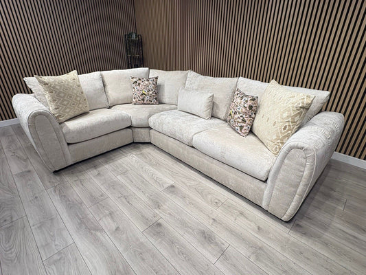 Sofology MARBLE ARCH Style LHF 2 Corner 1 Fabric Corner Sofa, Cream - RRP £3,299