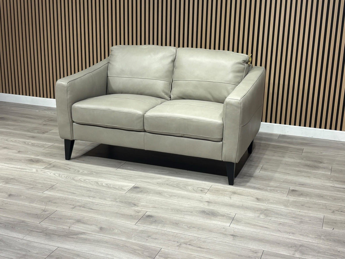 John Lewis BAILEY Style 2 Seater Stone Leather Sofa RRP £1695