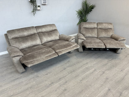 Furniture Village SLOANE Fabric 3 + 2 Seater Power Recliner Sofa Set - RRP £1890