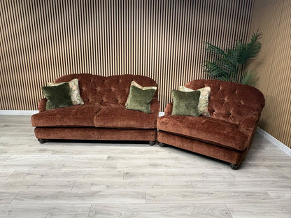 Alexander & James 3 Seater Button Back Sofa + Love Chair, RRP: £2895