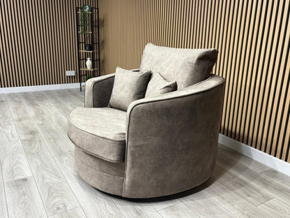 DFS - CHERISHED Style Fabric Swivel Armchair, Formal Back - RRP £949