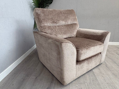 NEXT - Stamford Fabric Armchair, Plush Chenille Mid Natural - RRP £750